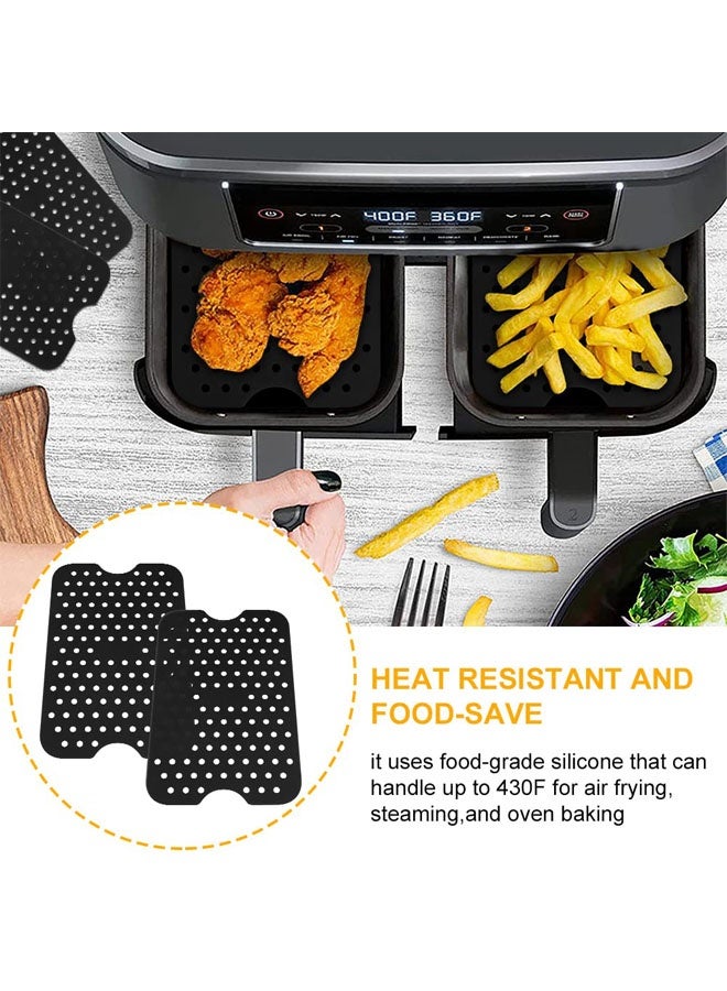 2PCS Silicone Air Fryer Liners, Square Reusable Silicone Mats, Non Stick Air Fryer Mats for Baking, Steaming, Cooking - Image 5